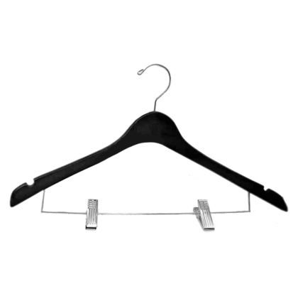 Black Hanger With Sliver Hook & Clip (Product Image)