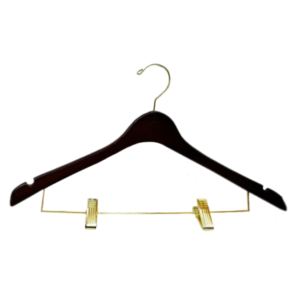 Black Hanger With Gold Hook & Clip (Product Image)